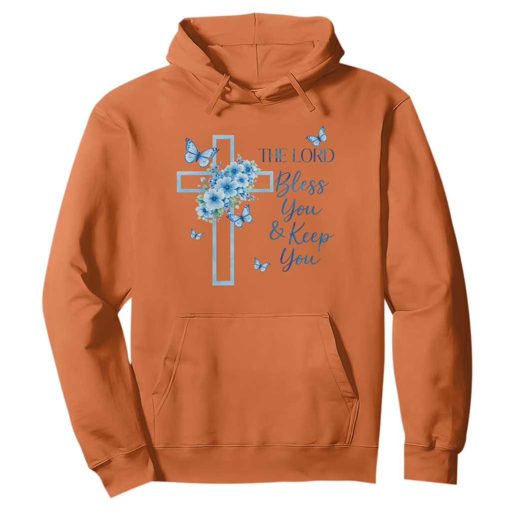 Christian Jesus Hoodie The Lord Bless You Encouraging Bible Verse Butterfly Art TS10 Orange Print Your Wear