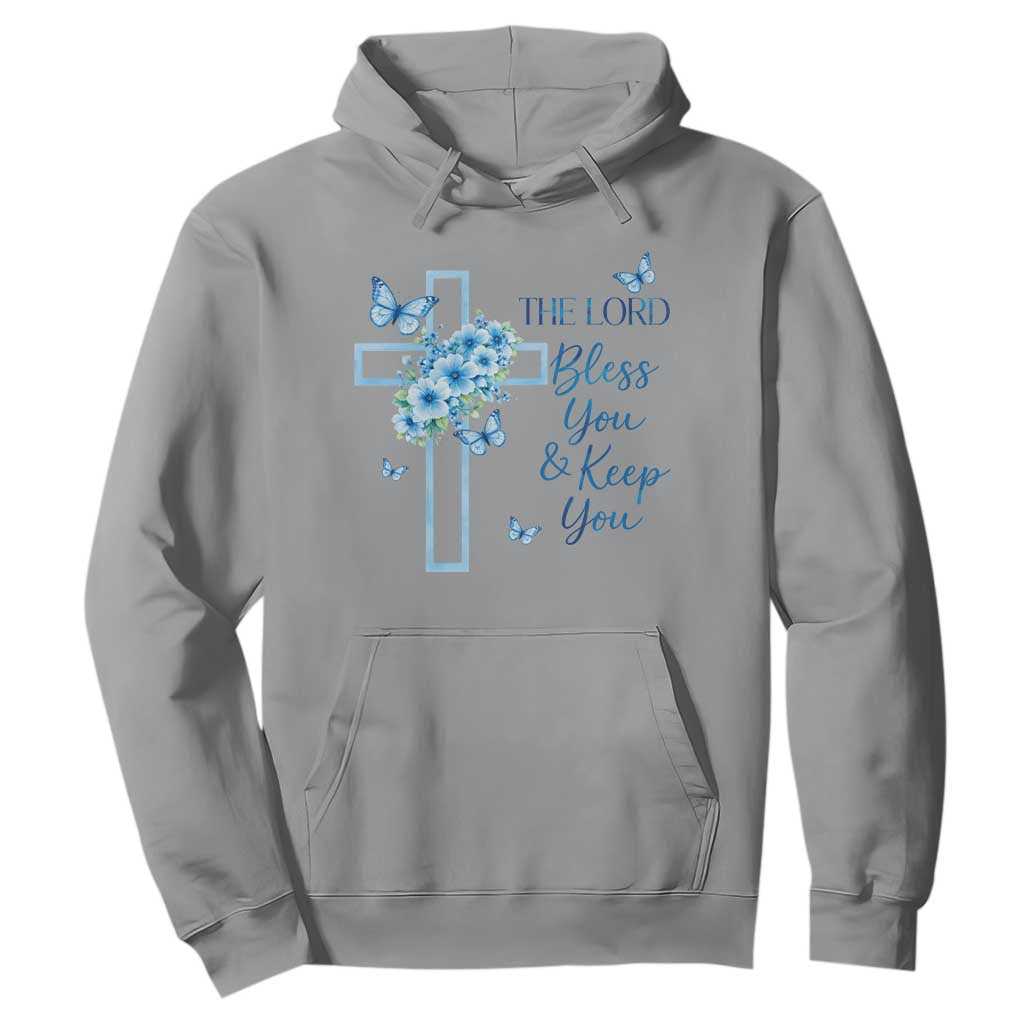 Christian Jesus Hoodie The Lord Bless You Encouraging Bible Verse Butterfly Art TS10 Sport Gray Print Your Wear