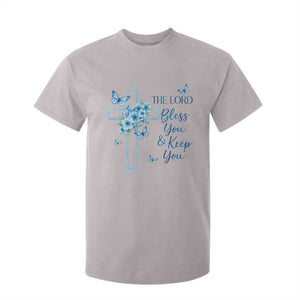 Christian Jesus T Shirt For Kid The Lord Bless You Encouraging Bible Verse Butterfly Art TS10 Ice Gray Print Your Wear