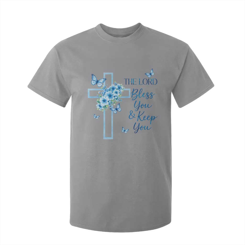 Christian Jesus T Shirt For Kid The Lord Bless You Encouraging Bible Verse Butterfly Art TS10 Sport Gray Print Your Wear