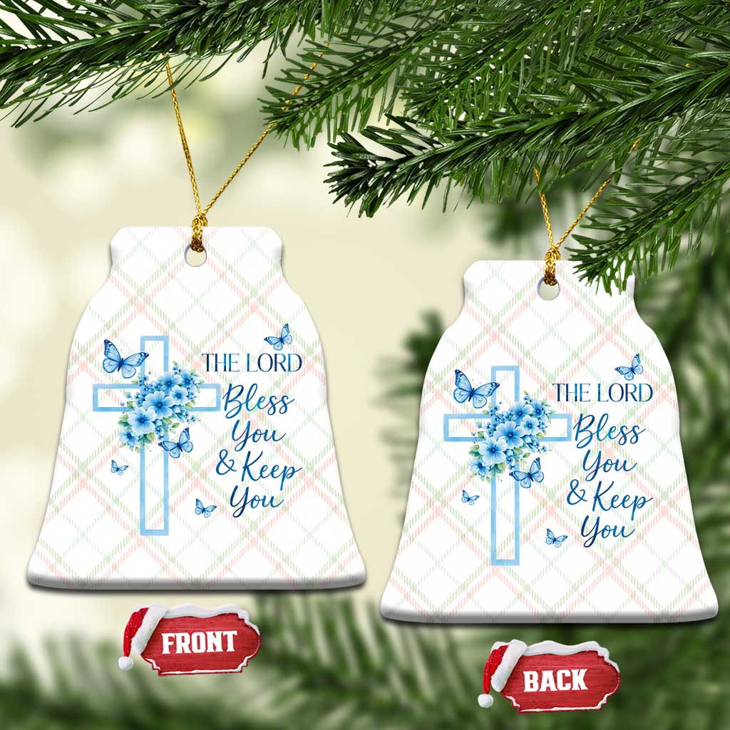 Christian Jesus Ceramic Ornament The Lord Bless You Encouraging Bible Verse Butterfly Art TS10 Print Your Wear