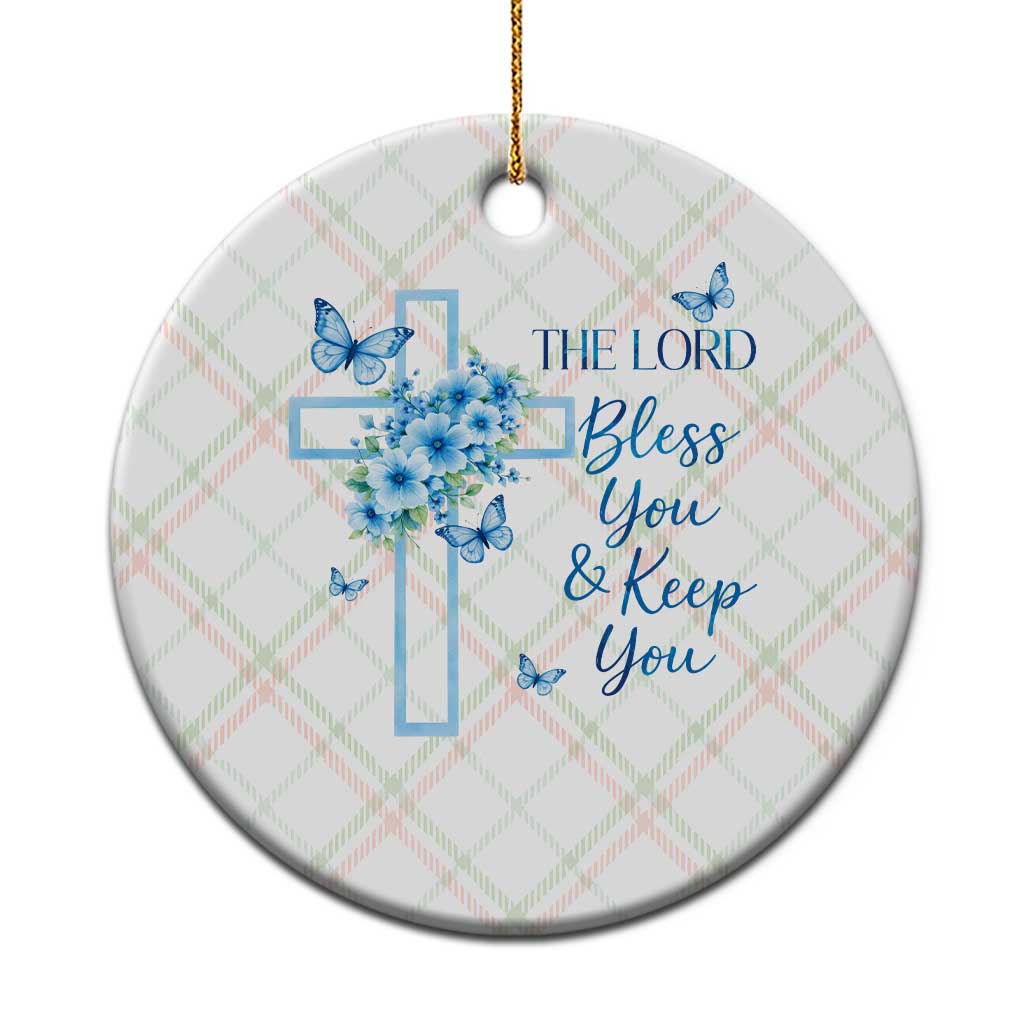 Christian Jesus Ceramic Ornament The Lord Bless You Encouraging Bible Verse Butterfly Art TS10 1pc Christmas Plaid Print Your Wear