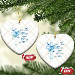 Christian Jesus Ceramic Ornament The Lord Bless You Encouraging Bible Verse Butterfly Art TS10 Print Your Wear