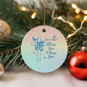Christian Jesus Ceramic Ornament The Lord Bless You Encouraging Bible Verse Butterfly Art TS10 1pc Pastel Print Your Wear