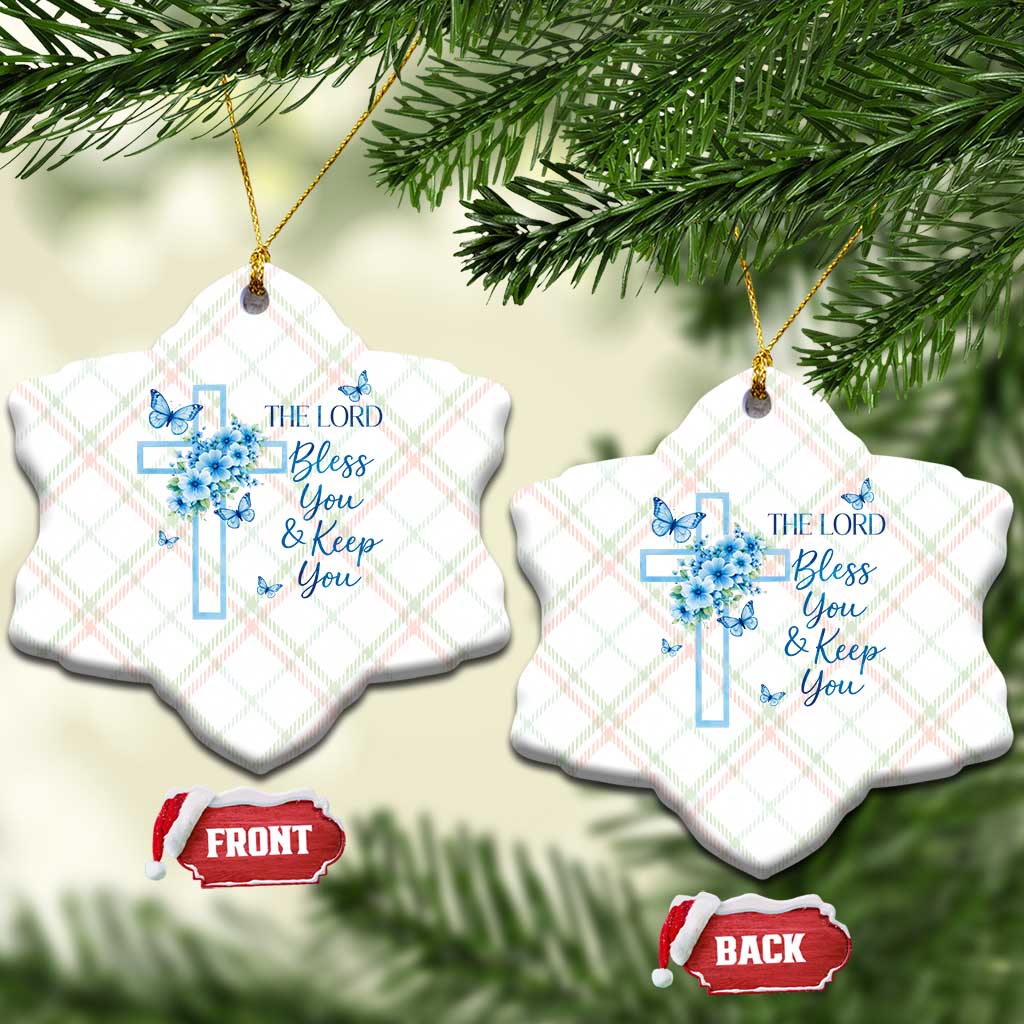 Christian Jesus Ceramic Ornament The Lord Bless You Encouraging Bible Verse Butterfly Art TS10 Print Your Wear