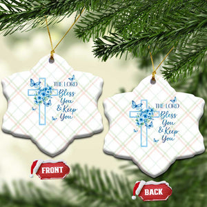 Christian Jesus Ceramic Ornament The Lord Bless You Encouraging Bible Verse Butterfly Art TS10 Print Your Wear