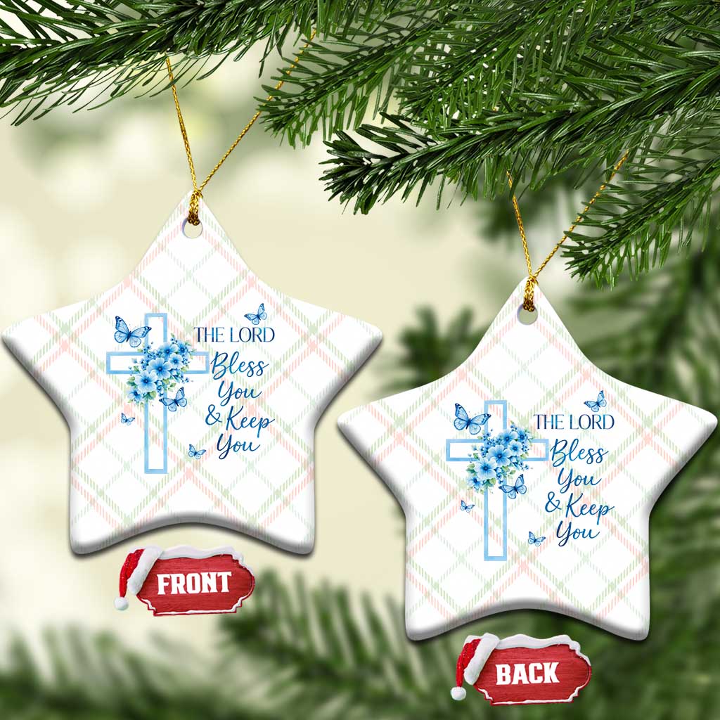 Christian Jesus Ceramic Ornament The Lord Bless You Encouraging Bible Verse Butterfly Art TS10 Print Your Wear