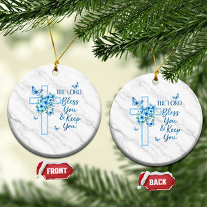 Christian Jesus Ceramic Ornament The Lord Bless You Encouraging Bible Verse Butterfly Art TS10 1pc White Marble Print Your Wear