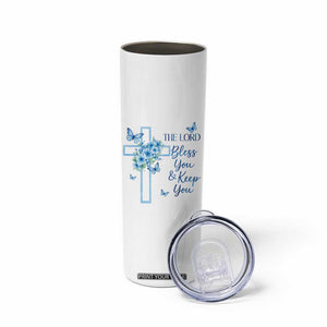 Christian Jesus Skinny Tumbler The Lord Bless You Encouraging Bible Verse Butterfly Art TS10 Print Your Wear