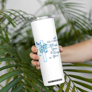Christian Jesus Skinny Tumbler The Lord Bless You Encouraging Bible Verse Butterfly Art TS10 Print Your Wear