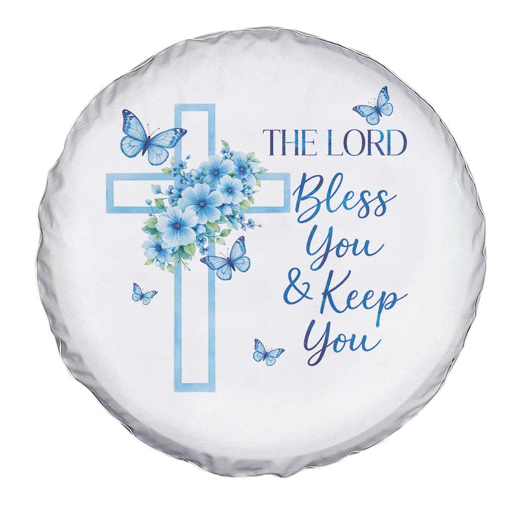 Christian Jesus Spare Tire Cover The Lord Bless You Encouraging Bible Verse Butterfly Art TS10 Print Your Wear