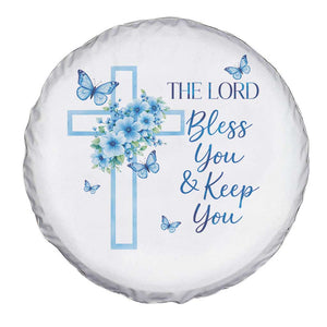 Christian Jesus Spare Tire Cover The Lord Bless You Encouraging Bible Verse Butterfly Art TS10 Print Your Wear