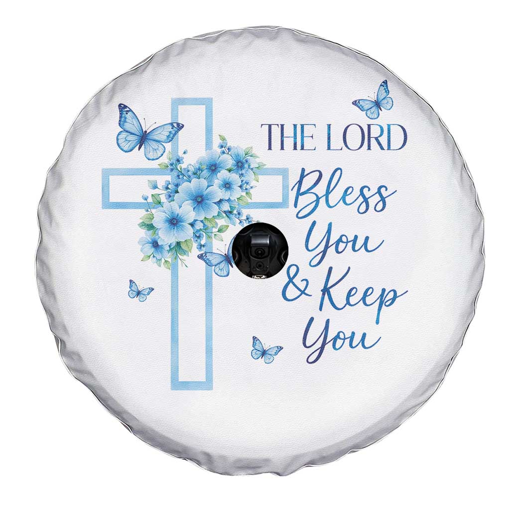 Christian Jesus Spare Tire Cover The Lord Bless You Encouraging Bible Verse Butterfly Art TS10 Print Your Wear