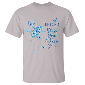 Christian Jesus T Shirt The Lord Bless You Encouraging Bible Verse Butterfly Art TS10 Ice Gray Print Your Wear