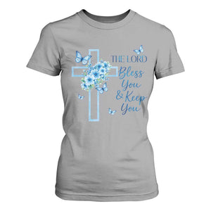 Christian Jesus T Shirt For Women The Lord Bless You Encouraging Bible Verse Butterfly Art TS10 Sport Gray Print Your Wear