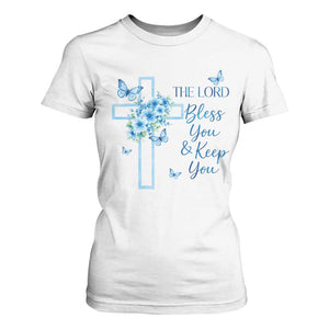 Christian Jesus T Shirt For Women The Lord Bless You Encouraging Bible Verse Butterfly Art TS10 White Print Your Wear