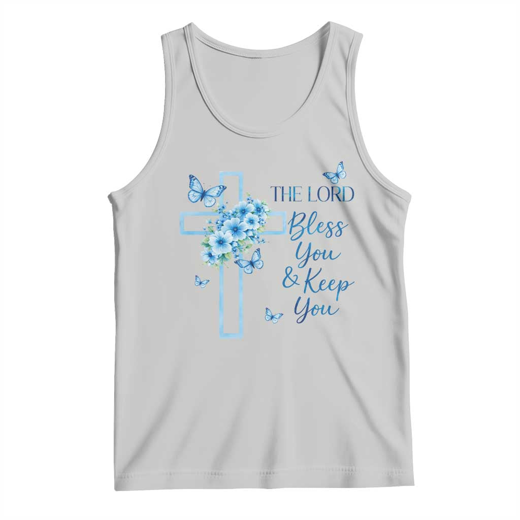 Christian Jesus Tank Top The Lord Bless You Encouraging Bible Verse Butterfly Art TS10 Ash Print Your Wear