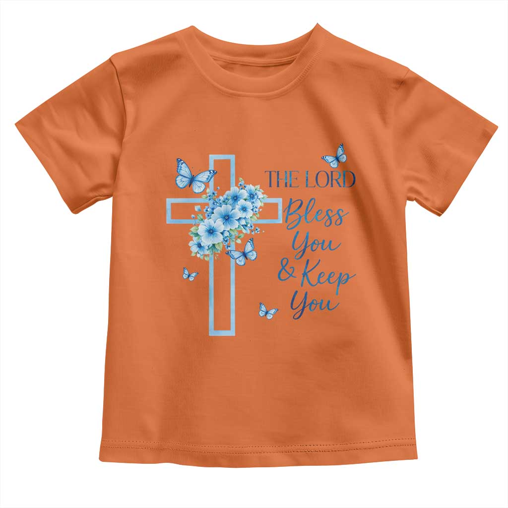 Christian Jesus Toddler T Shirt The Lord Bless You Encouraging Bible Verse Butterfly Art TS10 Orange Print Your Wear