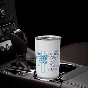 Christian Jesus Tumbler Cup The Lord Bless You Encouraging Bible Verse Butterfly Art TS10 Print Your Wear