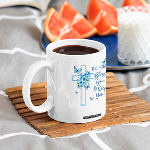 Christian Jesus Coffee Mug The Lord Bless You Encouraging Bible Verse Butterfly Art TS10 Print Your Wear