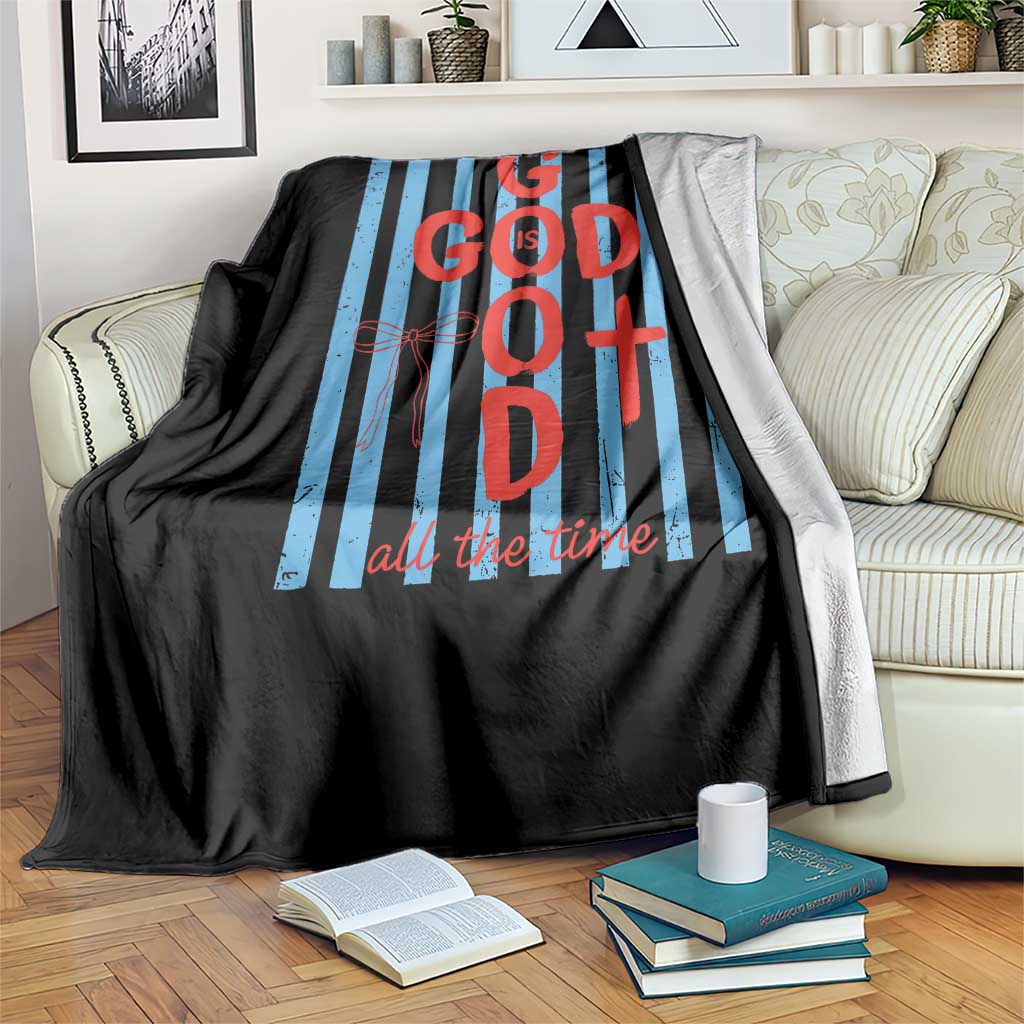 Christian Jesus Lovers Throw Blanket Striped Preppy God Is Good All The Time TS10 Print Your Wear