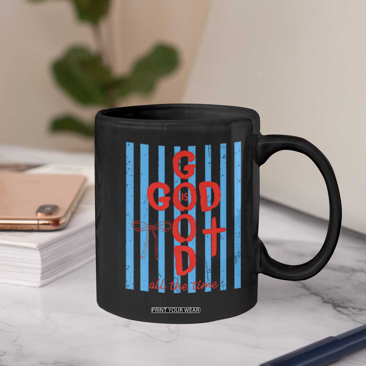 Christian Jesus Lovers Coffee Mug Striped Preppy God Is Good All The Time TS10 Print Your Wear
