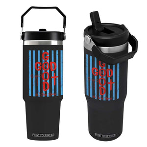 Christian Jesus Lovers Flip Straw Tumbler Striped Preppy God Is Good All The Time TS10 One Size: 30 oz Black Print Your Wear