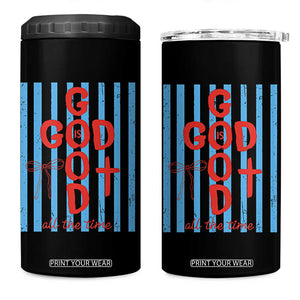 Christian Jesus Lovers 4 in 1 Can Cooler Tumbler Striped Preppy God Is Good All The Time TS10 One Size: 16 oz Black Print Your Wear