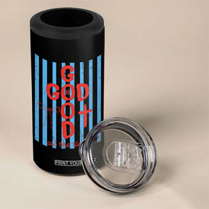 Christian Jesus Lovers 4 in 1 Can Cooler Tumbler Striped Preppy God Is Good All The Time TS10 Print Your Wear