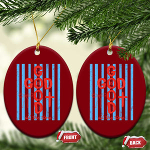 Christian Jesus Lovers Ceramic Ornament Striped Preppy God Is Good All The Time TS10 Print Your Wear