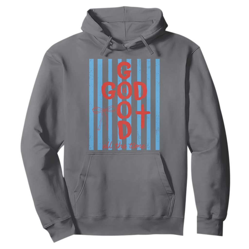 Christian Jesus Lovers Hoodie Striped Preppy God Is Good All The Time TS10 Charcoal Print Your Wear