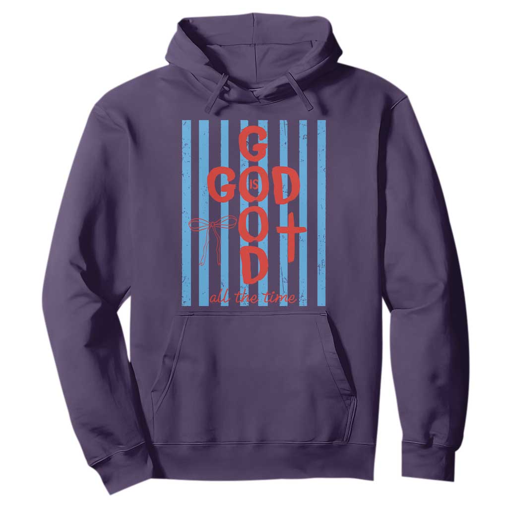 Christian Jesus Lovers Hoodie Striped Preppy God Is Good All The Time TS10 Purple Print Your Wear