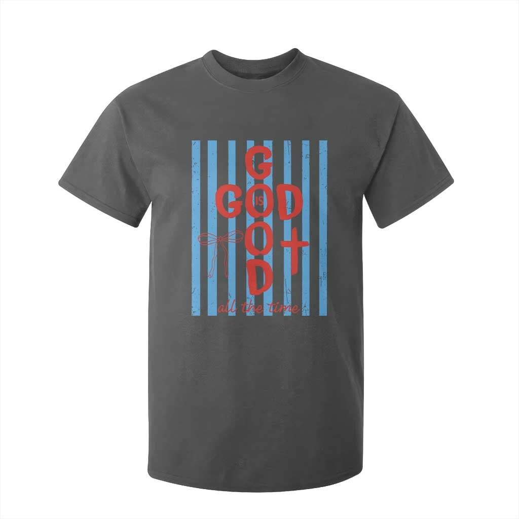 Christian Jesus Lovers T Shirt For Kid Striped Preppy God Is Good All The Time TS10 Dark Heather Print Your Wear