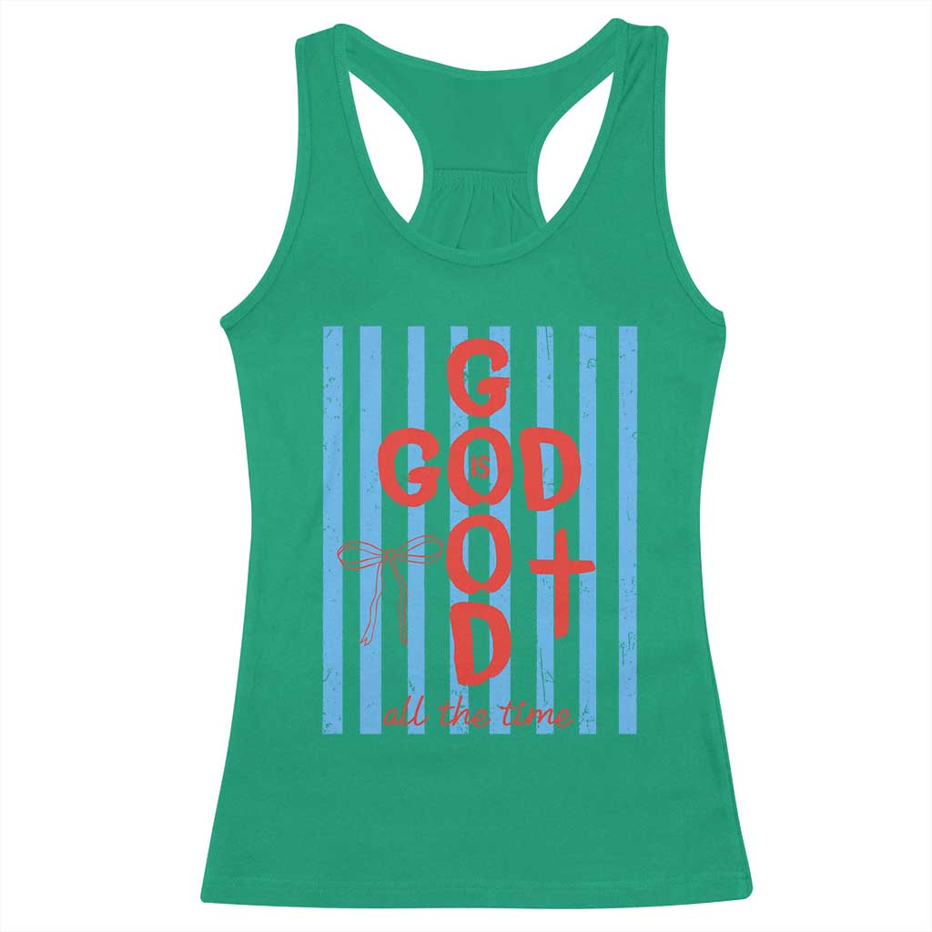 Christian Jesus Lovers Racerback Tank Top Striped Preppy God Is Good All The Time TS10 Irish Green Print Your Wear