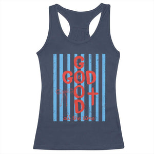 Christian Jesus Lovers Racerback Tank Top Striped Preppy God Is Good All The Time TS10 Navy Print Your Wear