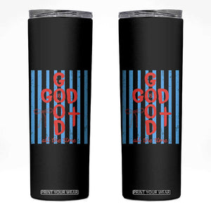 Christian Jesus Lovers Skinny Tumbler Striped Preppy God Is Good All The Time TS10 Black Print Your Wear