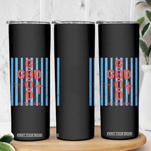 Christian Jesus Lovers Skinny Tumbler Striped Preppy God Is Good All The Time TS10 Print Your Wear