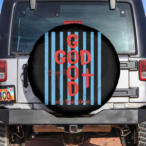 Christian Jesus Lovers Spare Tire Cover Striped Preppy God Is Good All The Time TS10 No hole Black Print Your Wear