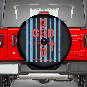 Christian Jesus Lovers Spare Tire Cover Striped Preppy God Is Good All The Time TS10 Black Print Your Wear