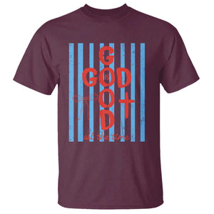 Christian Jesus Lovers T Shirt Striped Preppy God Is Good All The Time TS10 Maroon Print Your Wear