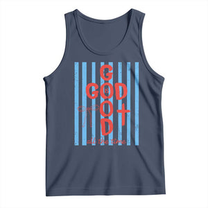 Christian Jesus Lovers Tank Top Striped Preppy God Is Good All The Time TS10 Navy Print Your Wear
