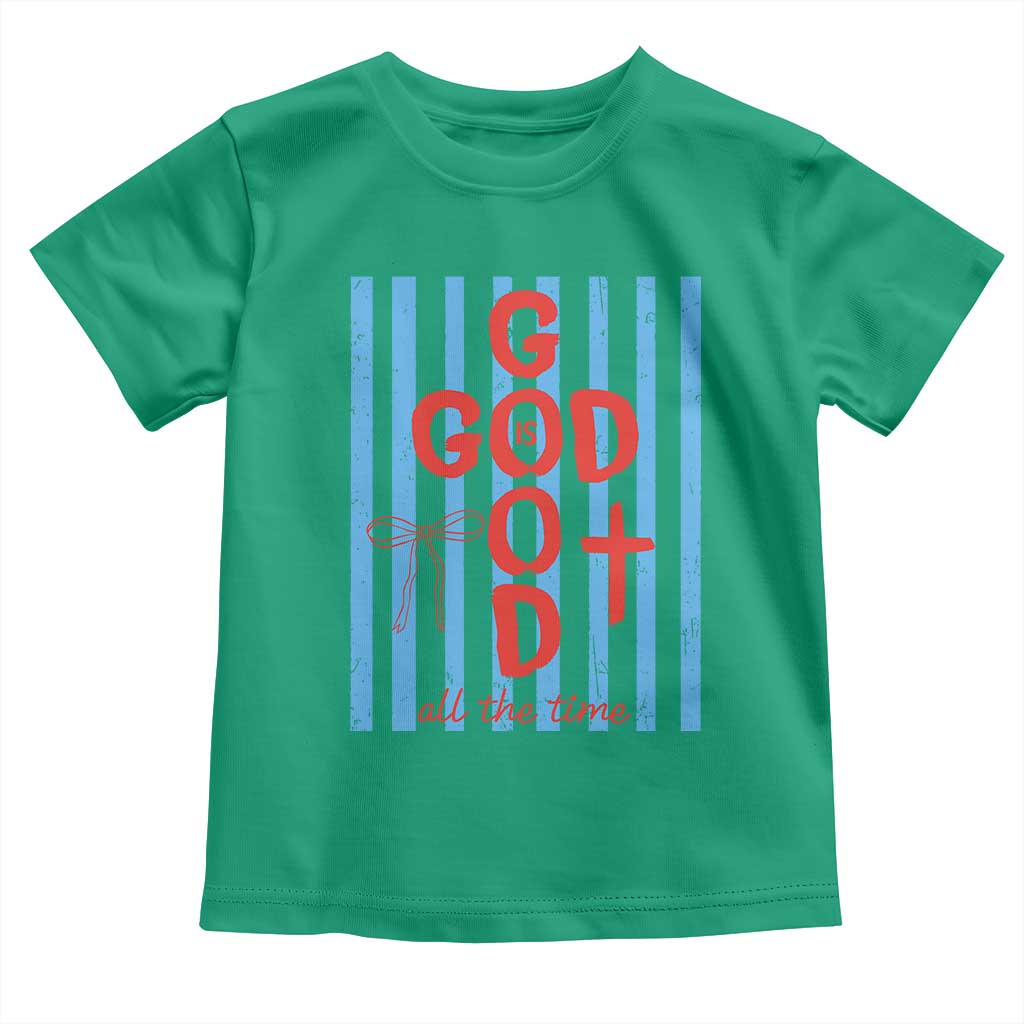 Christian Jesus Lovers Toddler T Shirt Striped Preppy God Is Good All The Time TS10 Irish Green Print Your Wear
