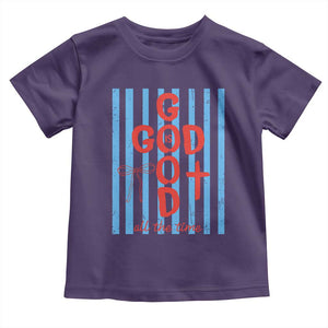 Christian Jesus Lovers Toddler T Shirt Striped Preppy God Is Good All The Time TS10 Purple Print Your Wear