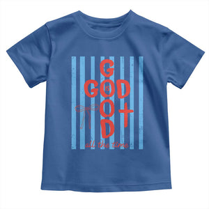 Christian Jesus Lovers Toddler T Shirt Striped Preppy God Is Good All The Time TS10 Royal Blue Print Your Wear