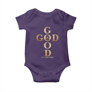 Christian Jesus Lovers Baby Onesie God Is Good All The Time Cross TS10 Purple Print Your Wear