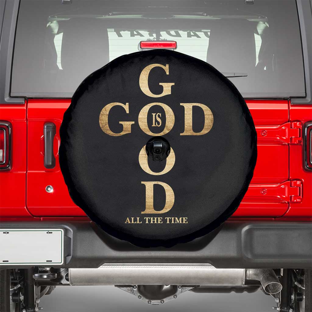 Christian Jesus Lovers Spare Tire Cover God Is Good All The Time Cross TS10 Black Print Your Wear