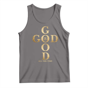 Christian Jesus Lovers Tank Top God Is Good All The Time Cross TS10 Deep Heather Print Your Wear
