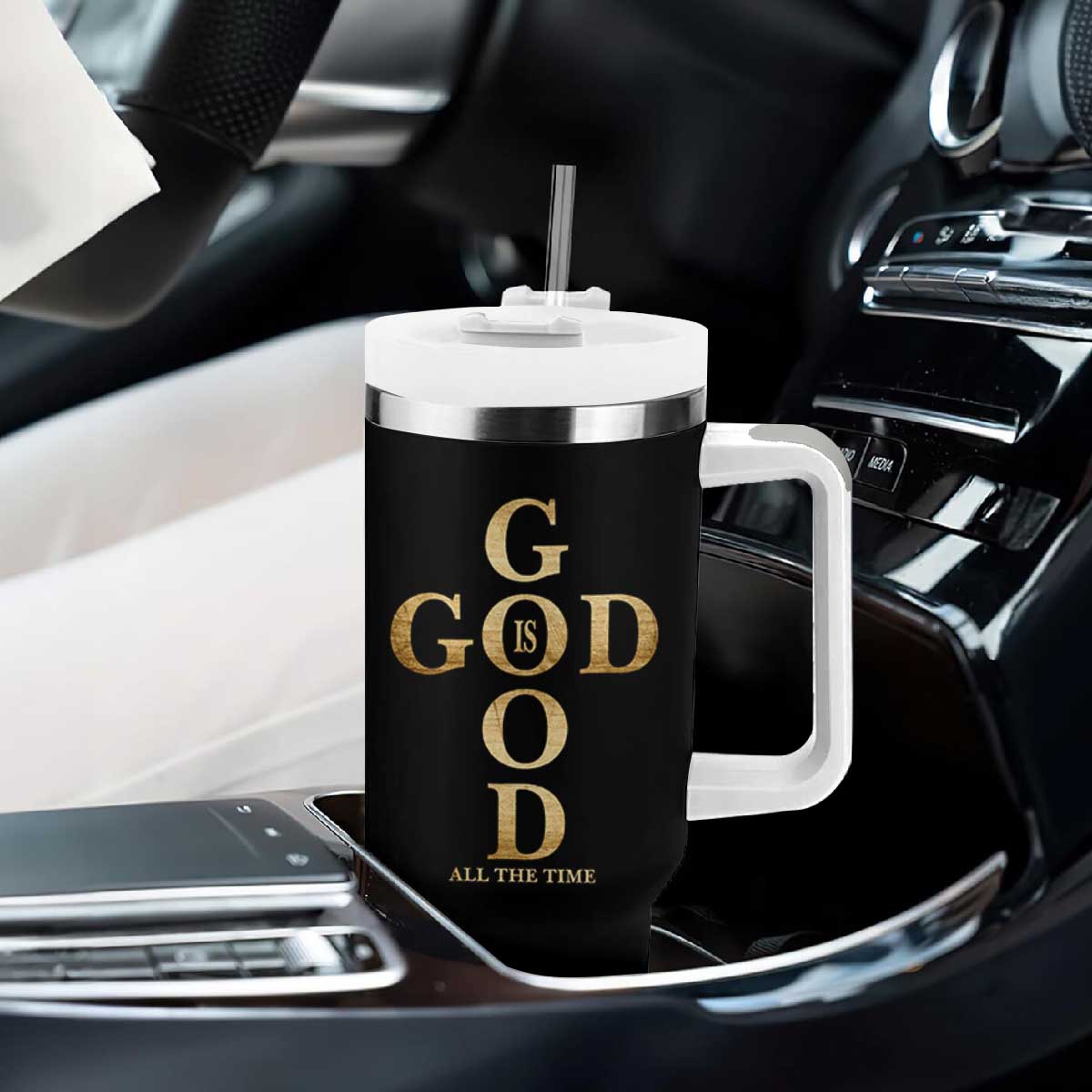 Christian Jesus Lovers Tumbler With Handle God Is Good All The Time Cross TS10 Print Your Wear