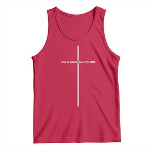 God Is Good All The Time Tank Top Jesus Cross Christian Minimal Religious Faith TS10 Red Print Your Wear