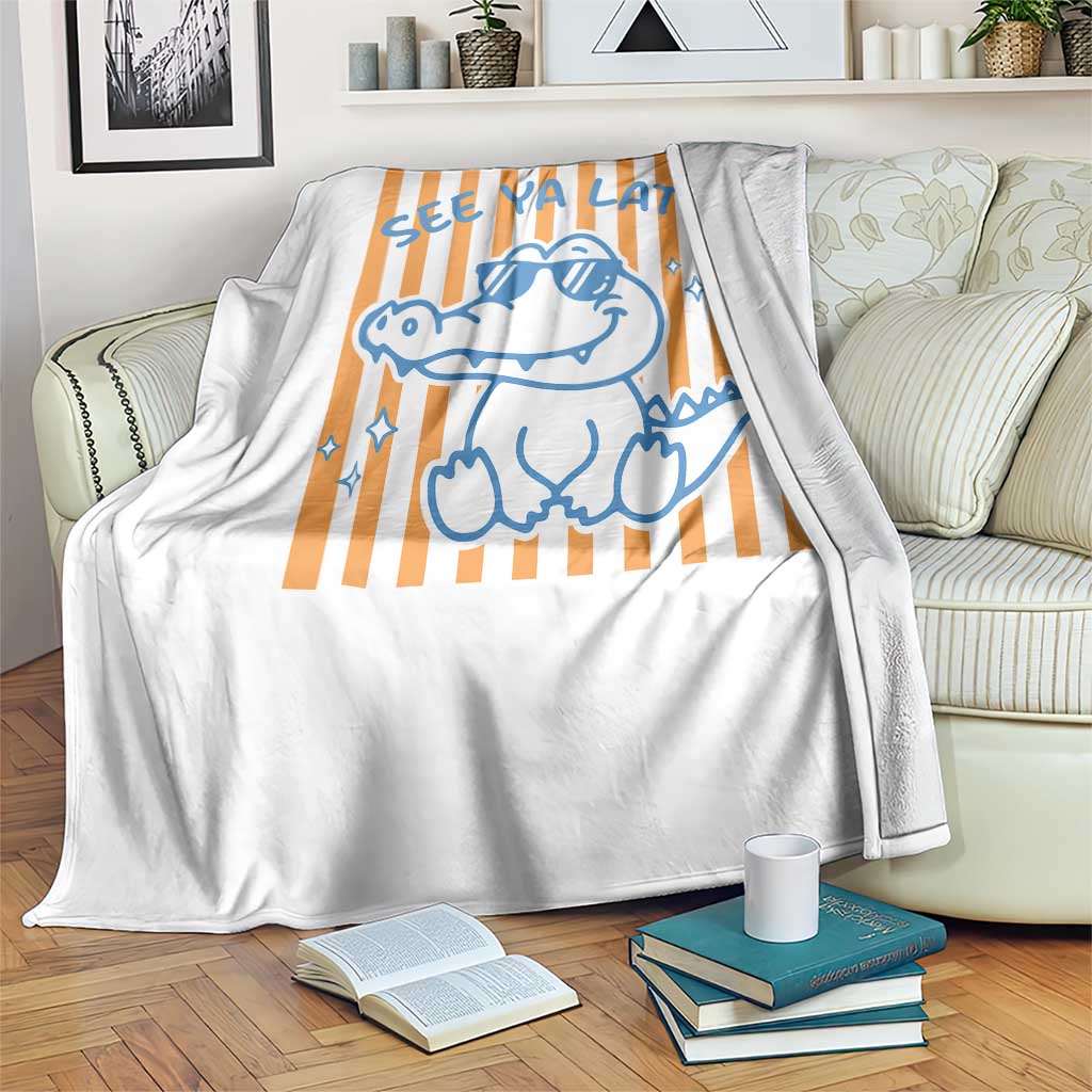 See You Later Alligator Throw Blanket Funny Last Day End of Year Teacher Summer Gift TS10 Print Your Wear